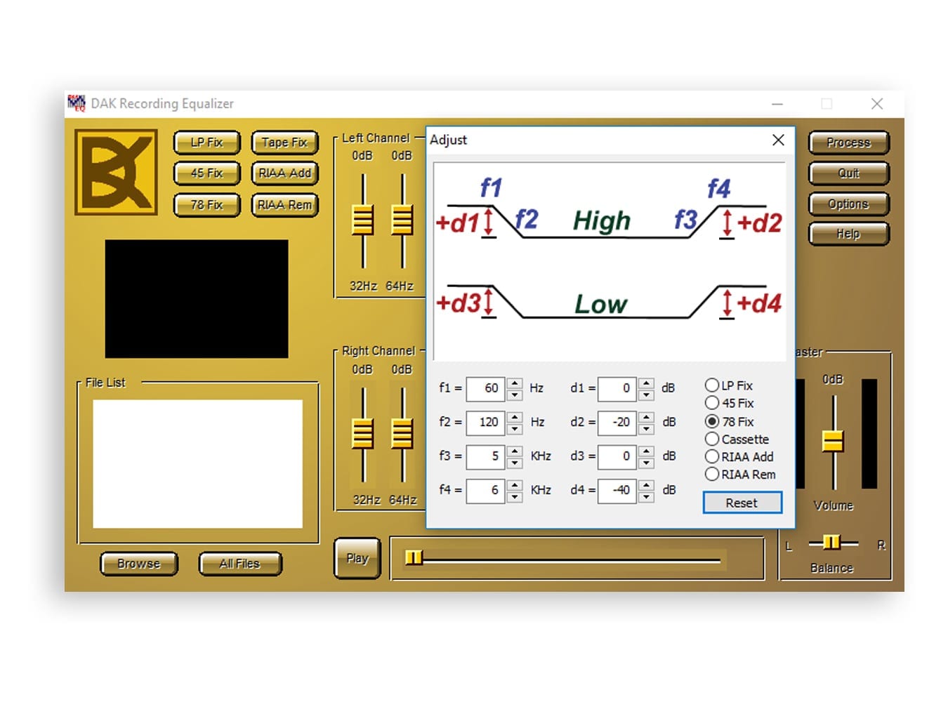 Sound Detonator Recording Equalizer (EQ Software) DAK Industries