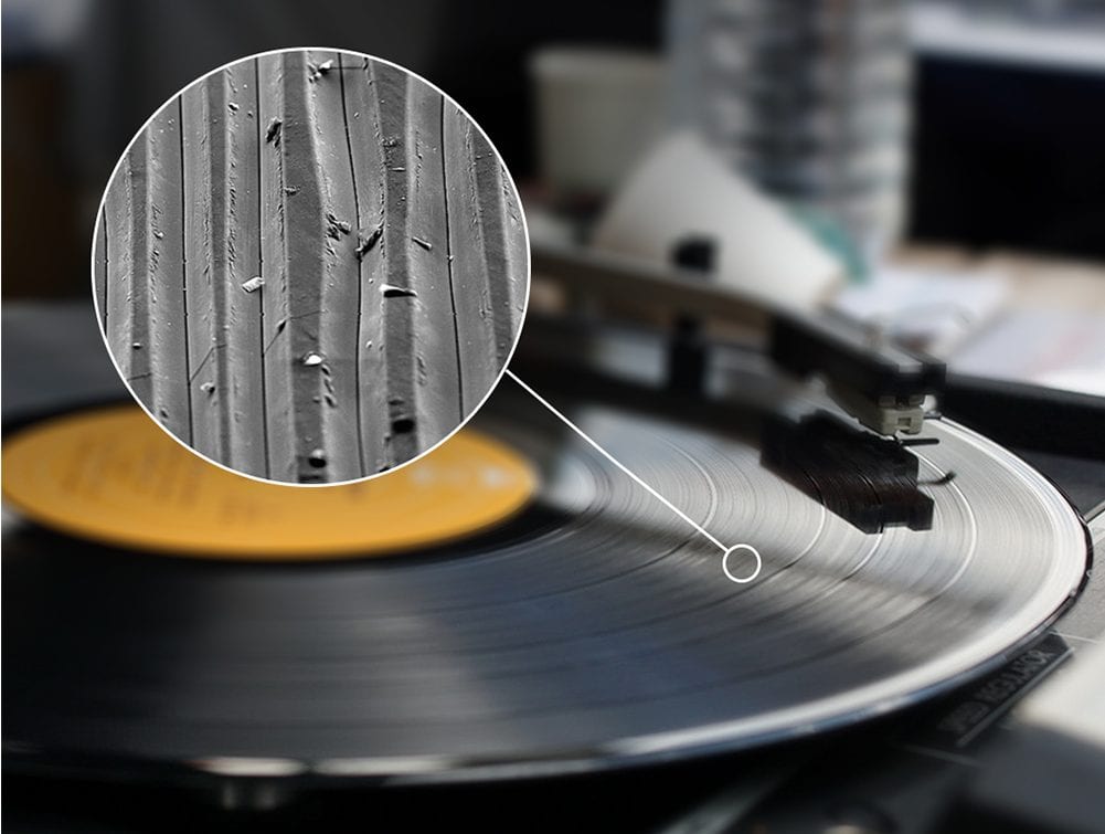 Udløbet Analytisk Uskyld Vinyl Record Grooves Magnified 1,000x - DAK Industries
